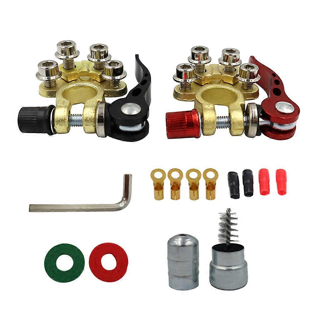 Cable Terminal Clamp Car Battery Terminal Connectors For Automotive Use 2.8X2.4X0.6in Durable Brass Iron Prevent Electrical Shocks 1 Set