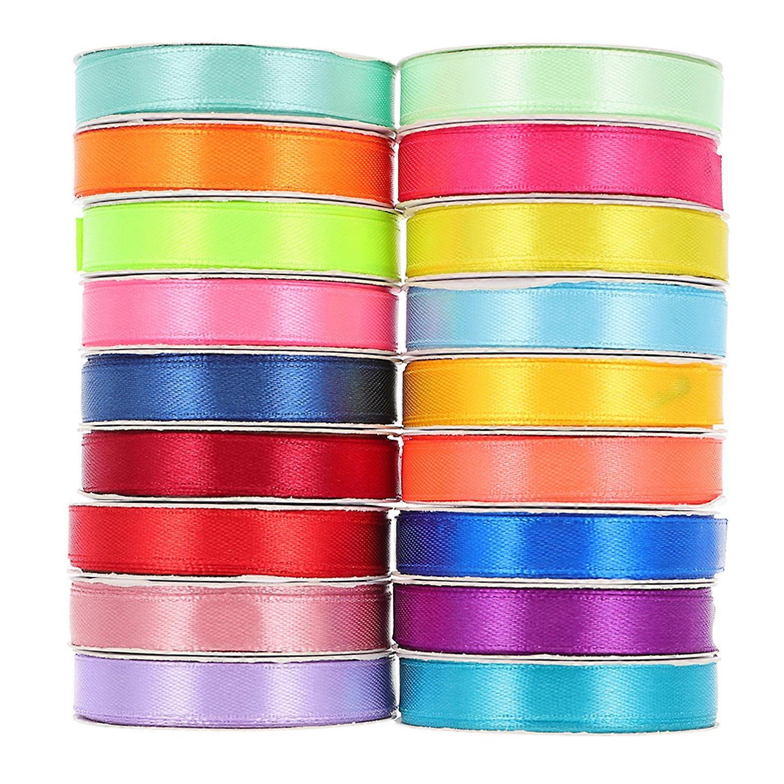 18 Rolls Decorative Satin Wrapping Ribbon – Ideal for Crafts, Packaging, Wedding & Party Decorations, High Grade for DIY Projects