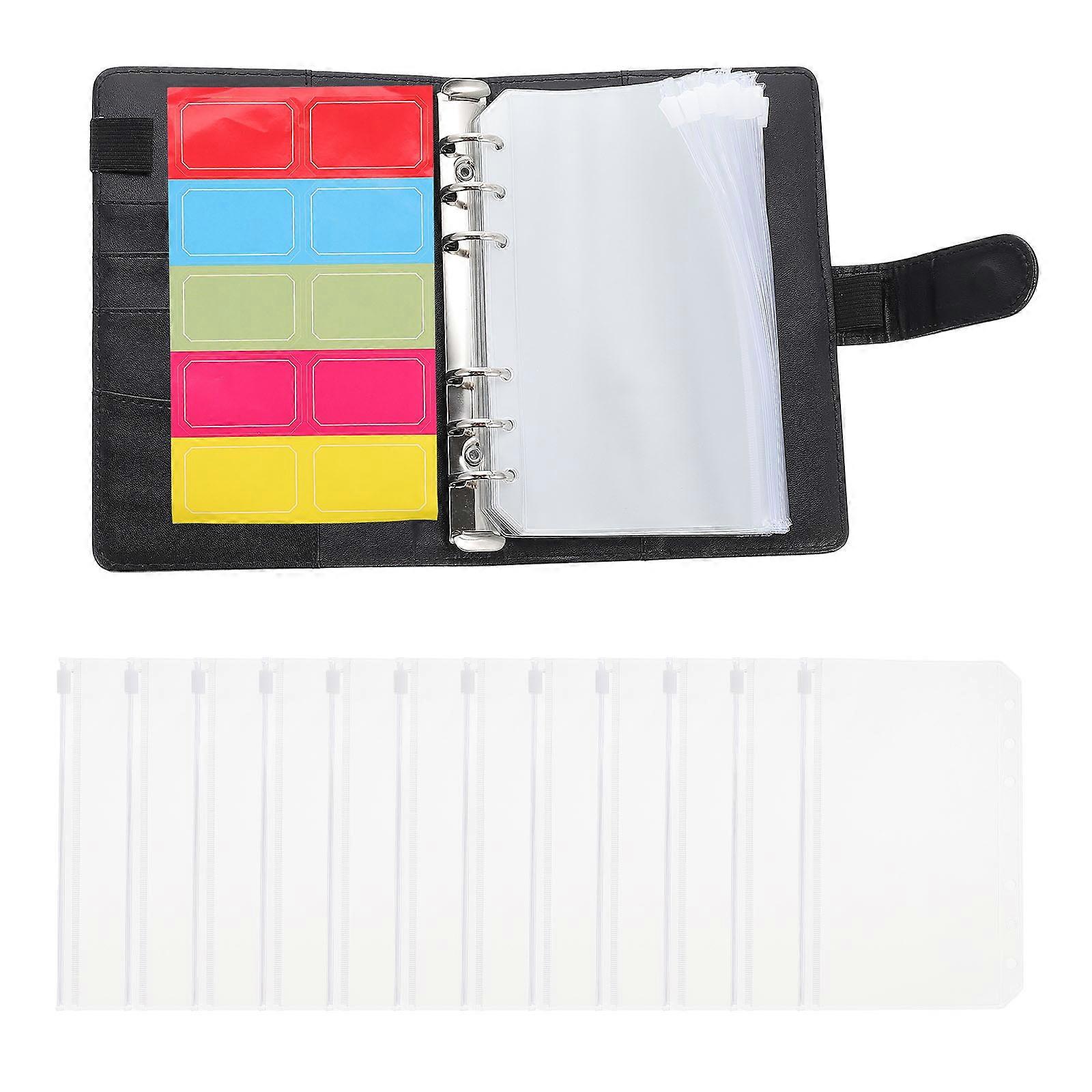 1 Set Cash Envelopes Wallet Budget Planning Binder For Students Daily Use A6 Size Black Dustproof Storage For Receipts