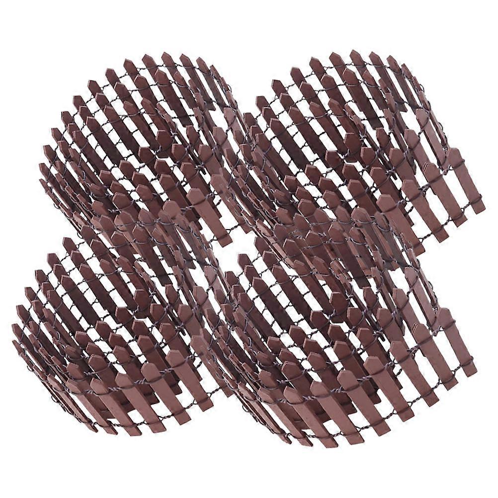 4pcs Mini Fence Decoration, Picket Fence Ornament for Flower Pots, Miniature Garden & DIY Craft Projects, Durable Wood Material for Safe Use