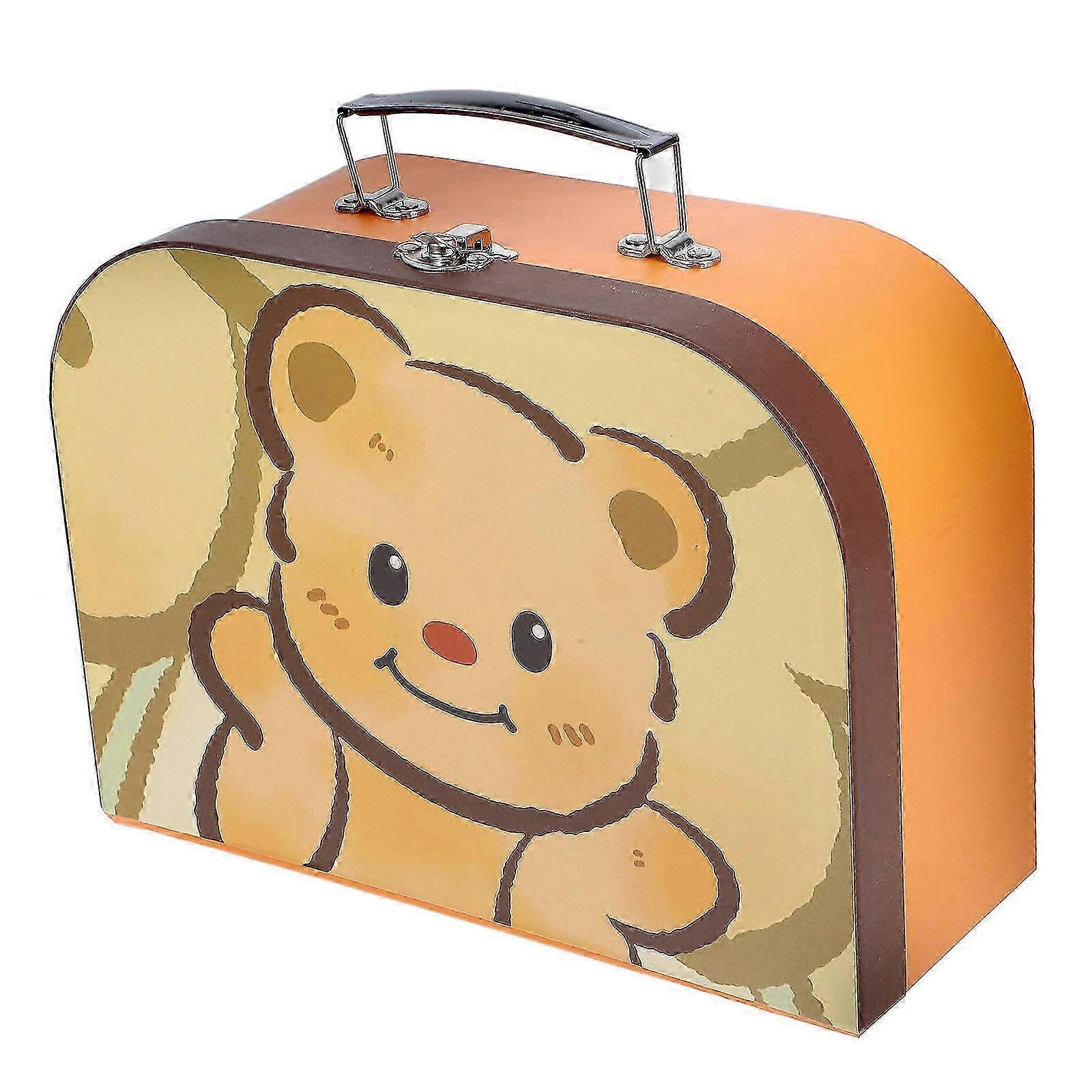 Mini Paper Suitcase Gift Wrapping Box Party Favor For Birthdays Rectangular Shape 25.50X19.00X10.00CM 1Pack