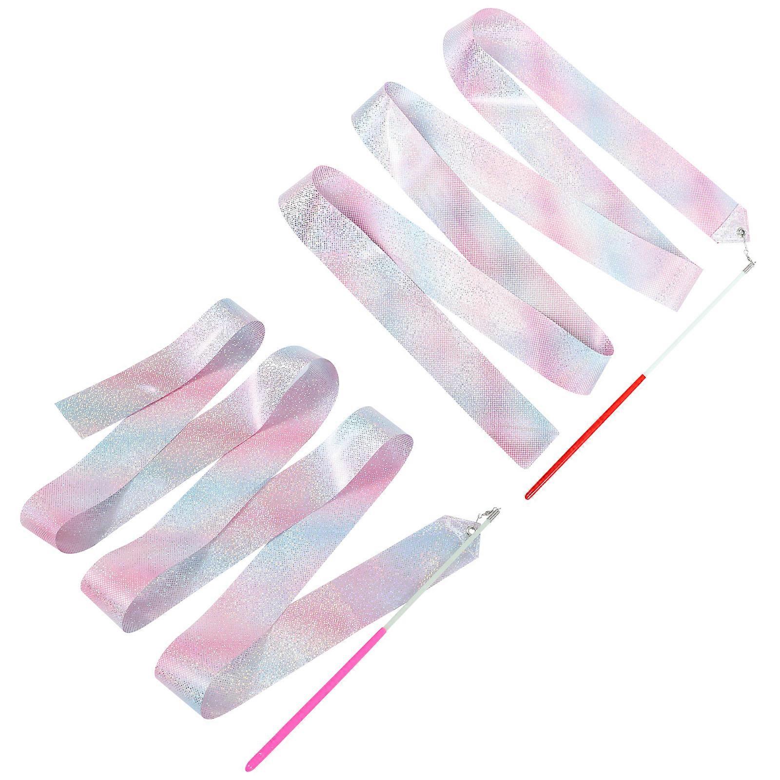 Red Polyester Ribbon for Fitness Perfect for Dance and Gymnastics 2 Pieces 40 Inches