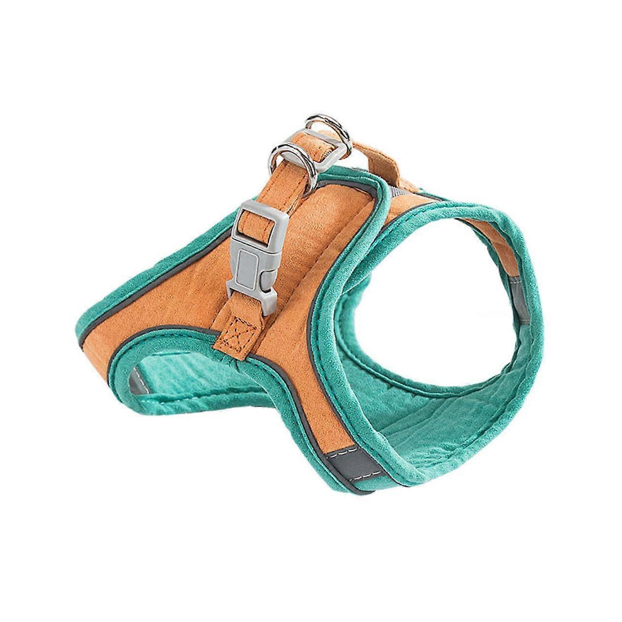 1 Set of Adjustable Cat Harness with Leash, Breathable and Reflective Cat Traction Leash for Safe Outdoor Adventures, Suitable for Cats, Orange Green
