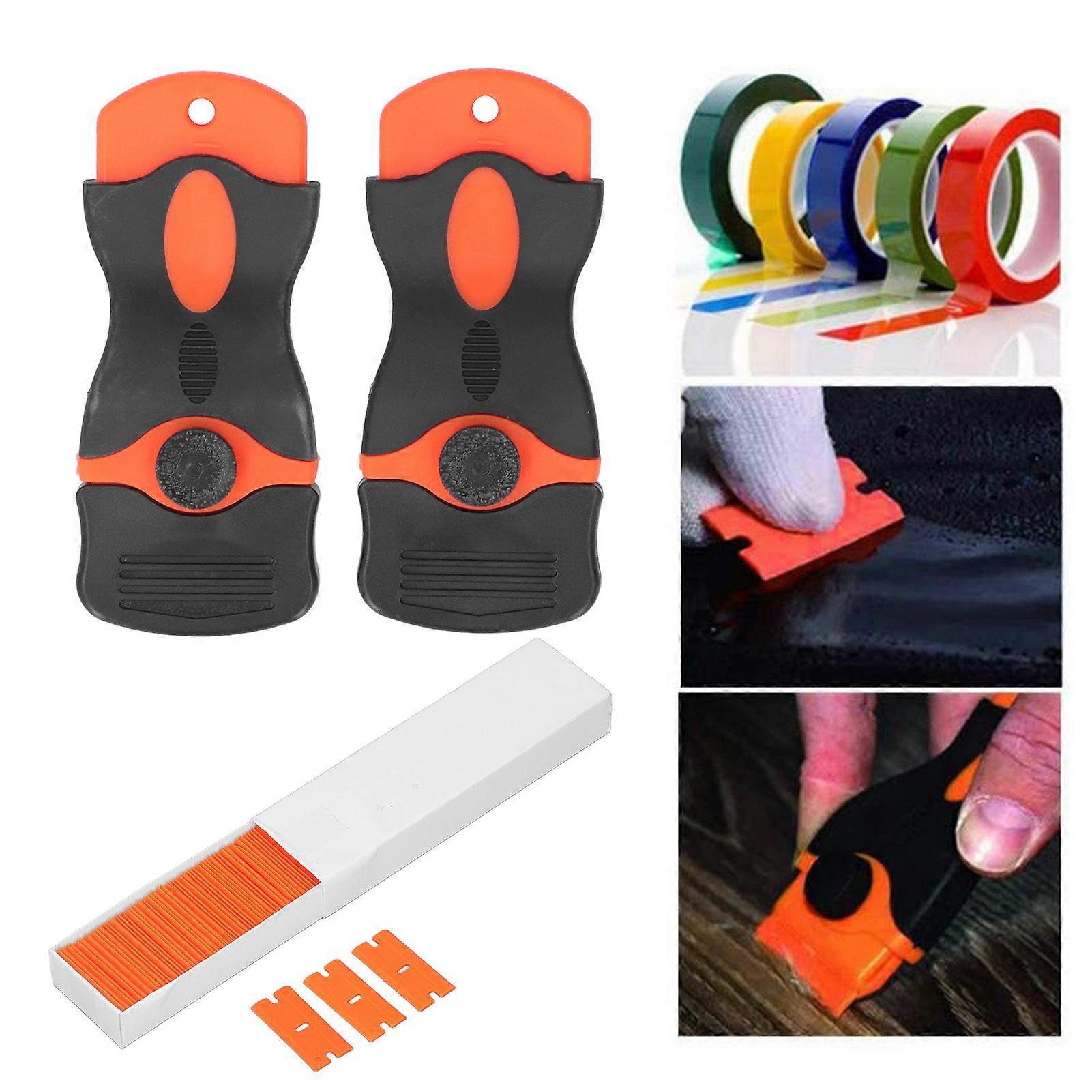Single Edge Scraper Tool Set Plastic Scraper Blade Replacement for Home Caulking Removing Glue 