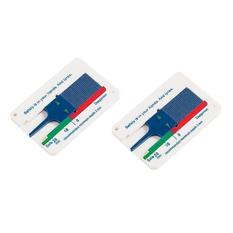 2pcs 0-20mm Plastic Tire Tread Depth Measuring Instrument