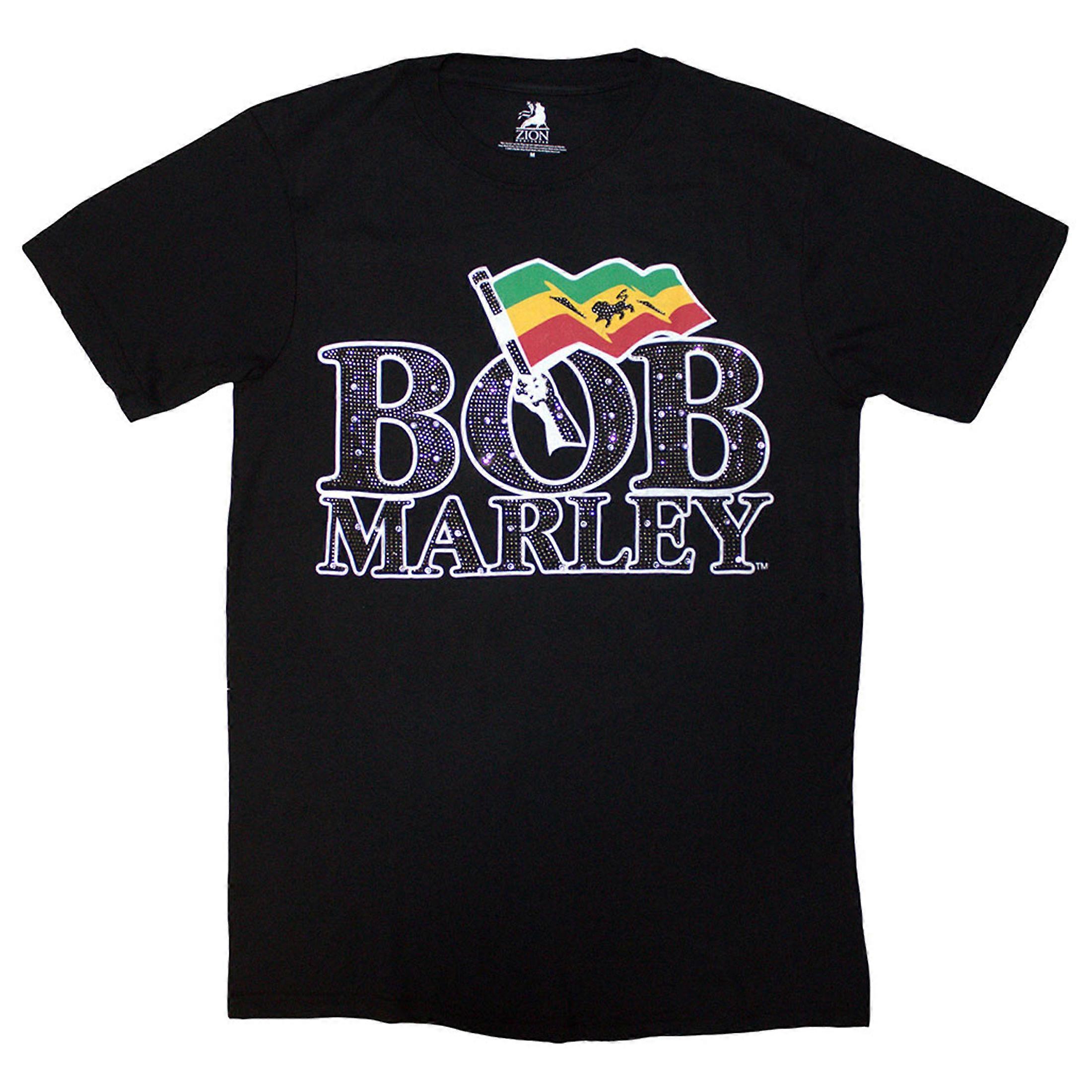 Bob Marley Diamante Flag T Shirt