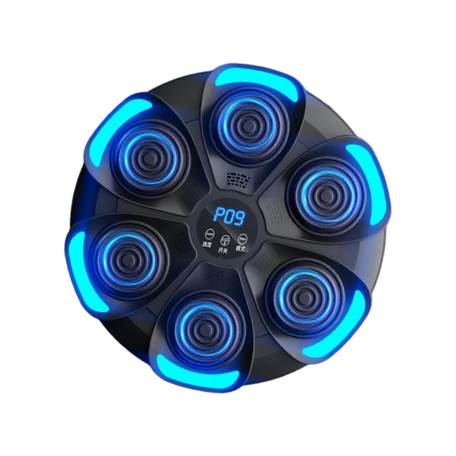 Music Boxing Machine, Wall Target Boxing Trainer, Illuminated Focus, Training Mode, Speed, Adjustable, Punch Pad, Sandbag for Black