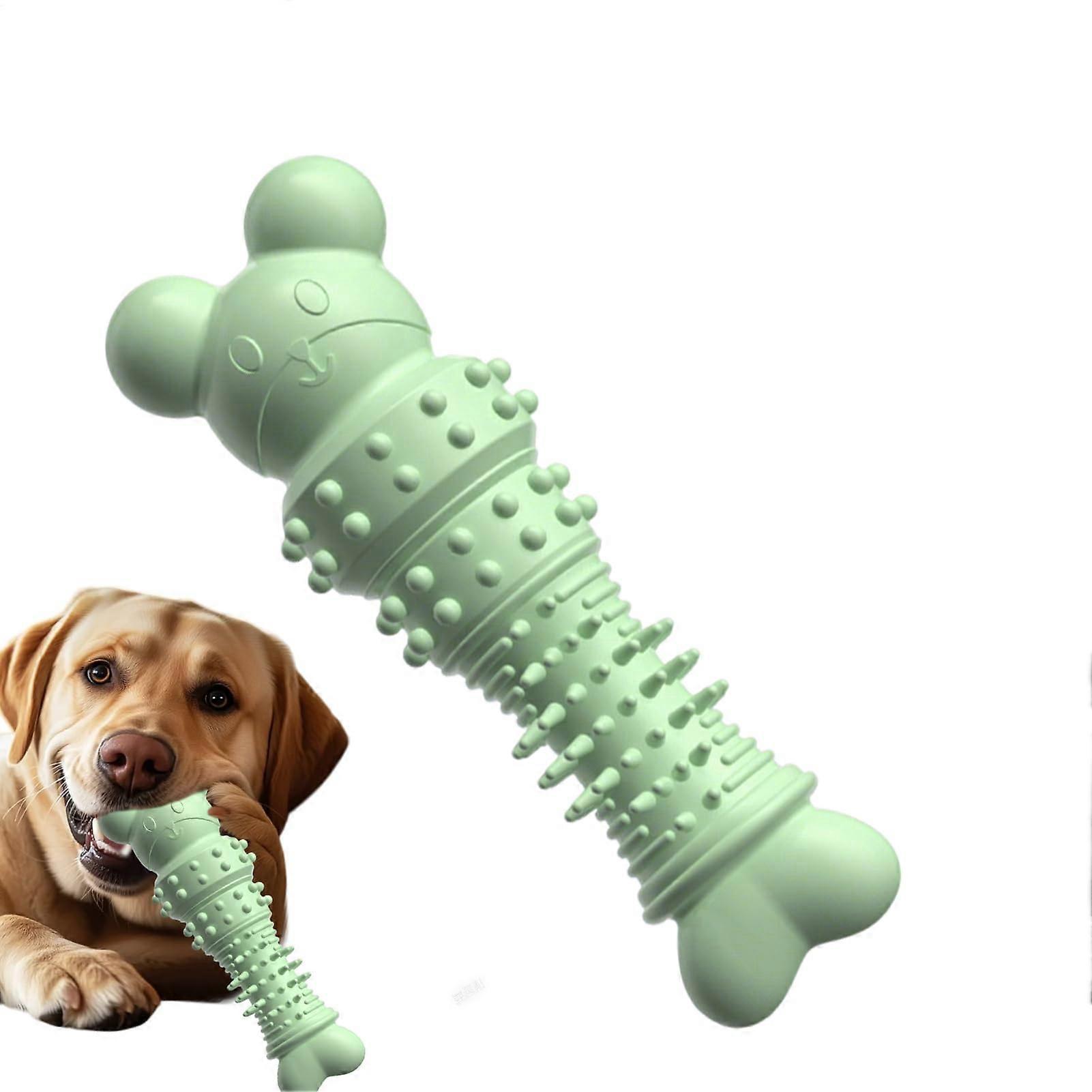 Bite Resistant Dog Toy For Aggressive Chewers Durable Aggressive Dog Chew Toys Green Bear Bone Enrichment Denti Supplies