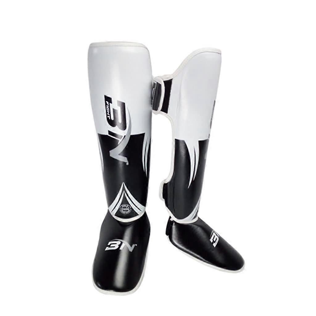 Shin Guards Muay Arts Protective Leg Gear For MMA Kickboxing Kung Fu White Size M Teenager