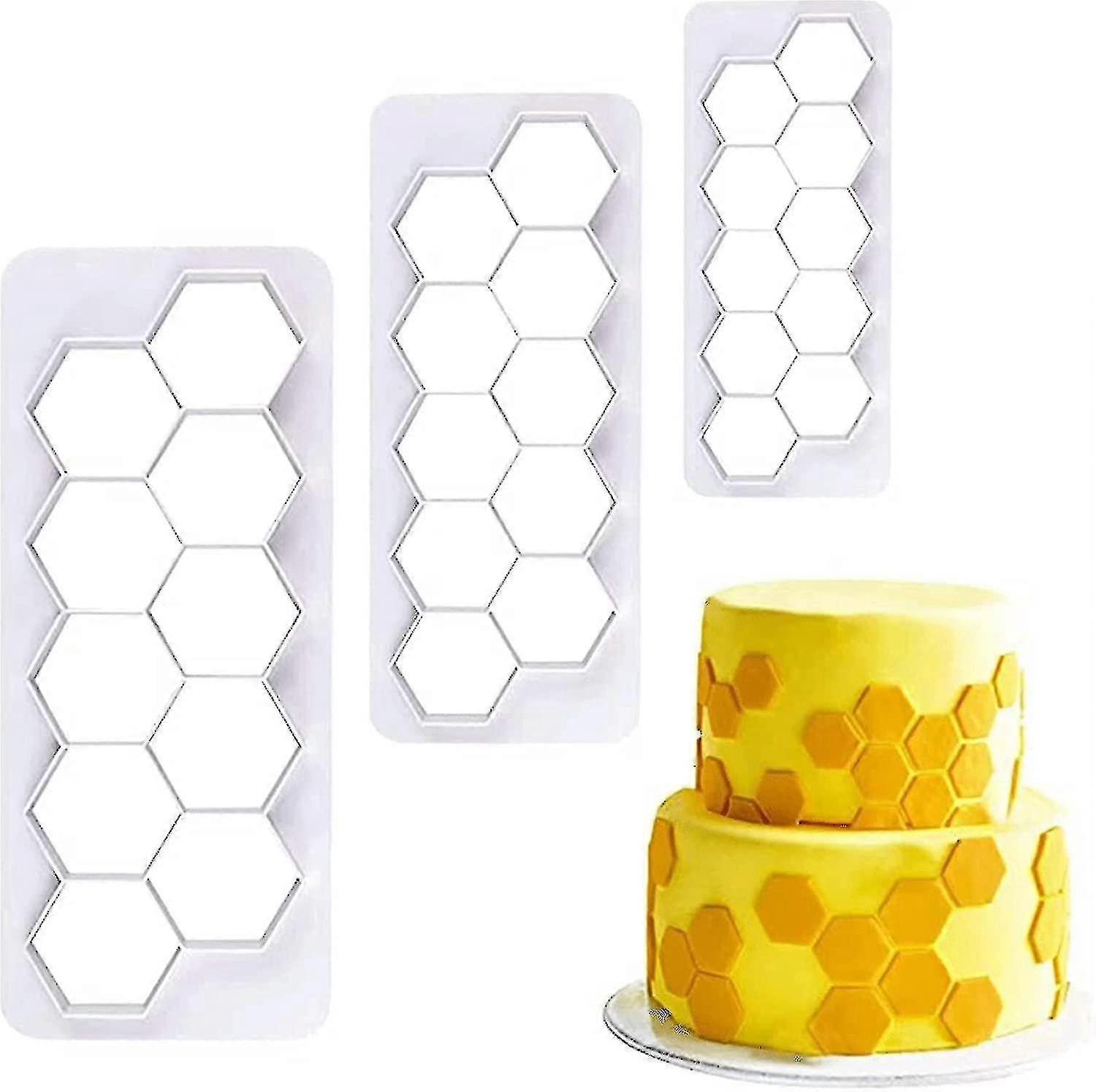 Hexagon Cookie Cutter, 3 Sizes, Hexagon Cookie Cutters for Cake Decorating