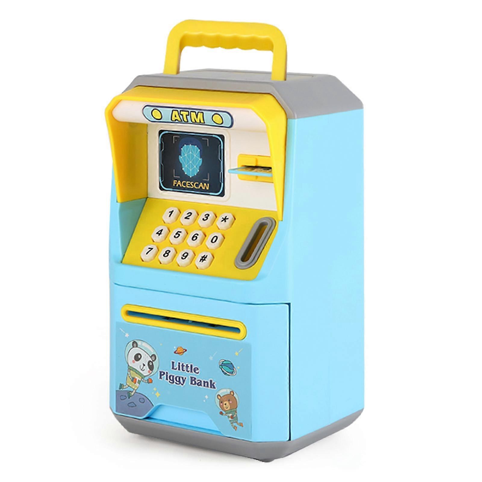 Electric Piggy Bank for Kids Baby ATM Machine Moeny Jar Simulated Face Recognition Auto Scroll Paper Banknote Intelligent Voice Prompt