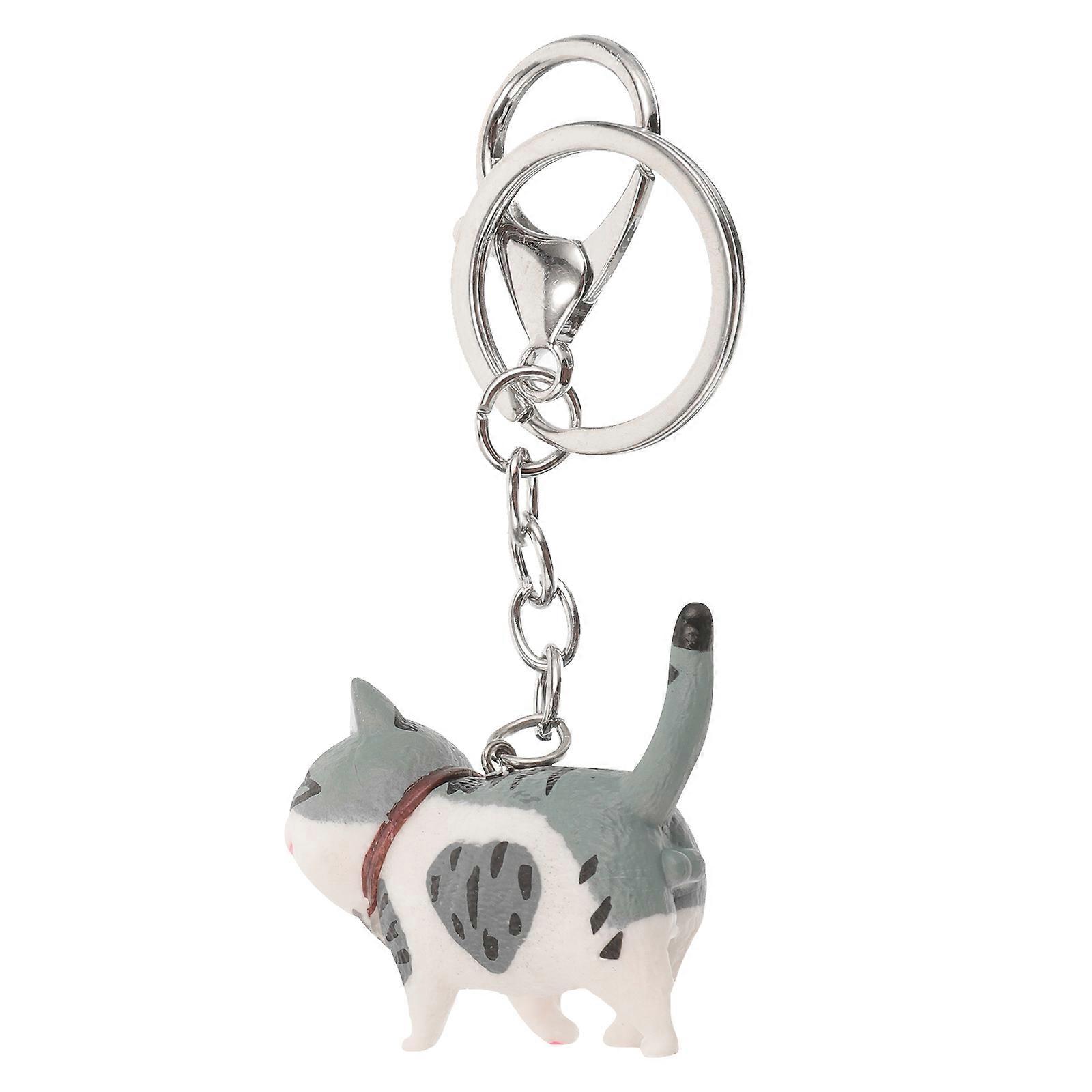 Soft Fluffy Cartoon Cat Keychain Pendant for Backpacks & Handbags – Adorable Decorative Keyring for Women, Unique Cat Themed Charm for Keys & Purse