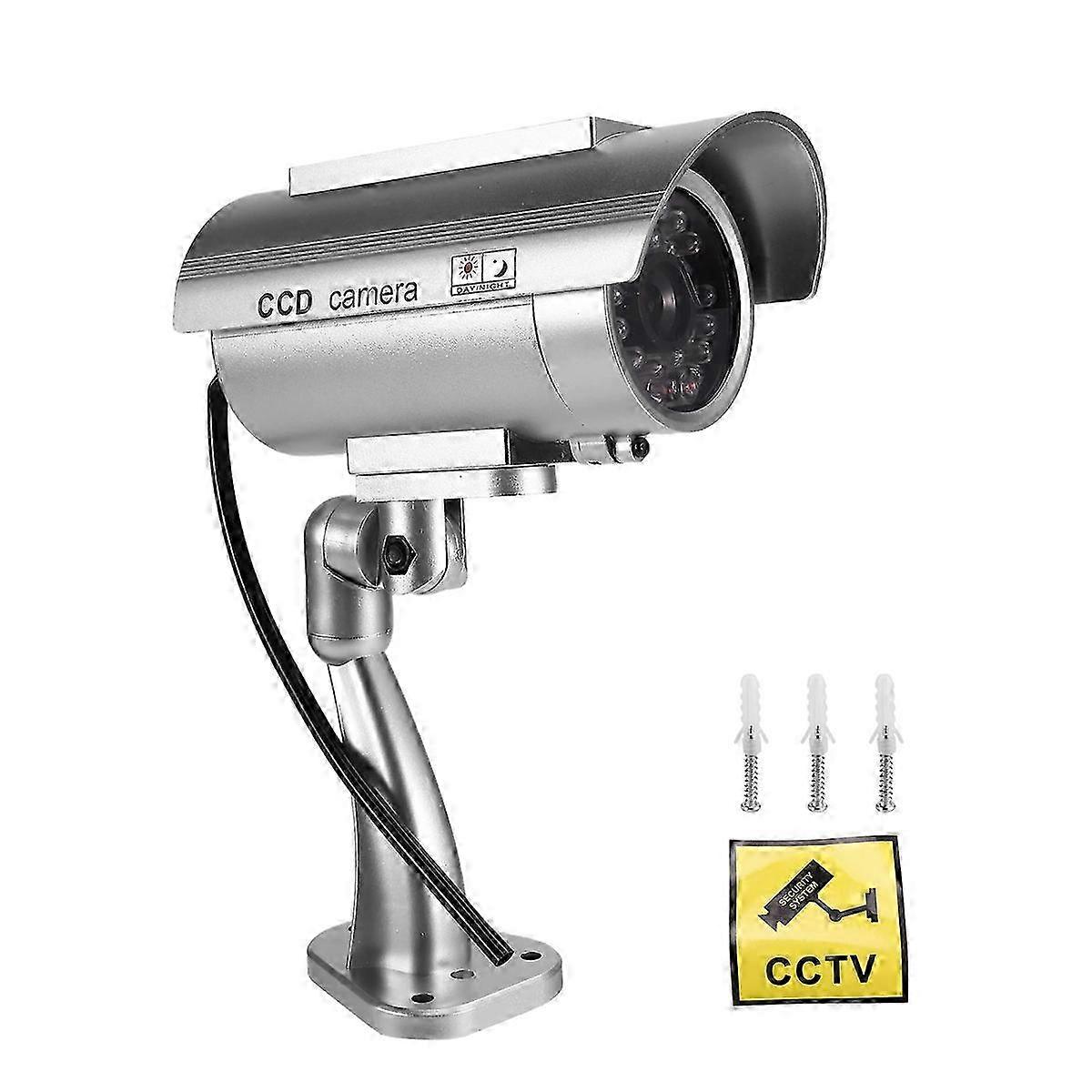 Outdoor Solar Simulation Camera for Surveillance with LED Light & Fake Dummy Cam View
