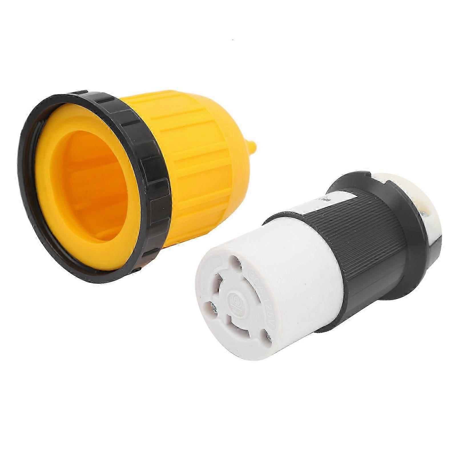 RV Cord Connector Locking Plug W/Cover Ring Power Socket 30Amp 125V for Caravan Trailer