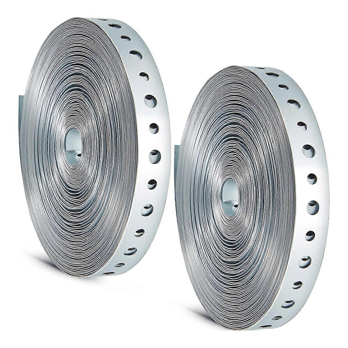 2 Rolls 24 Gauge Galvanized Pipe Hanger Strap 3/4 Inch x 50 ft