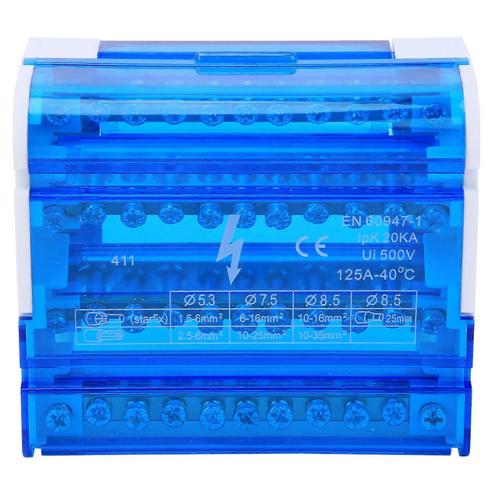 411 Terminal Block Distribution Box Din Rail 4-Level Single Phase for Electrical Engineering