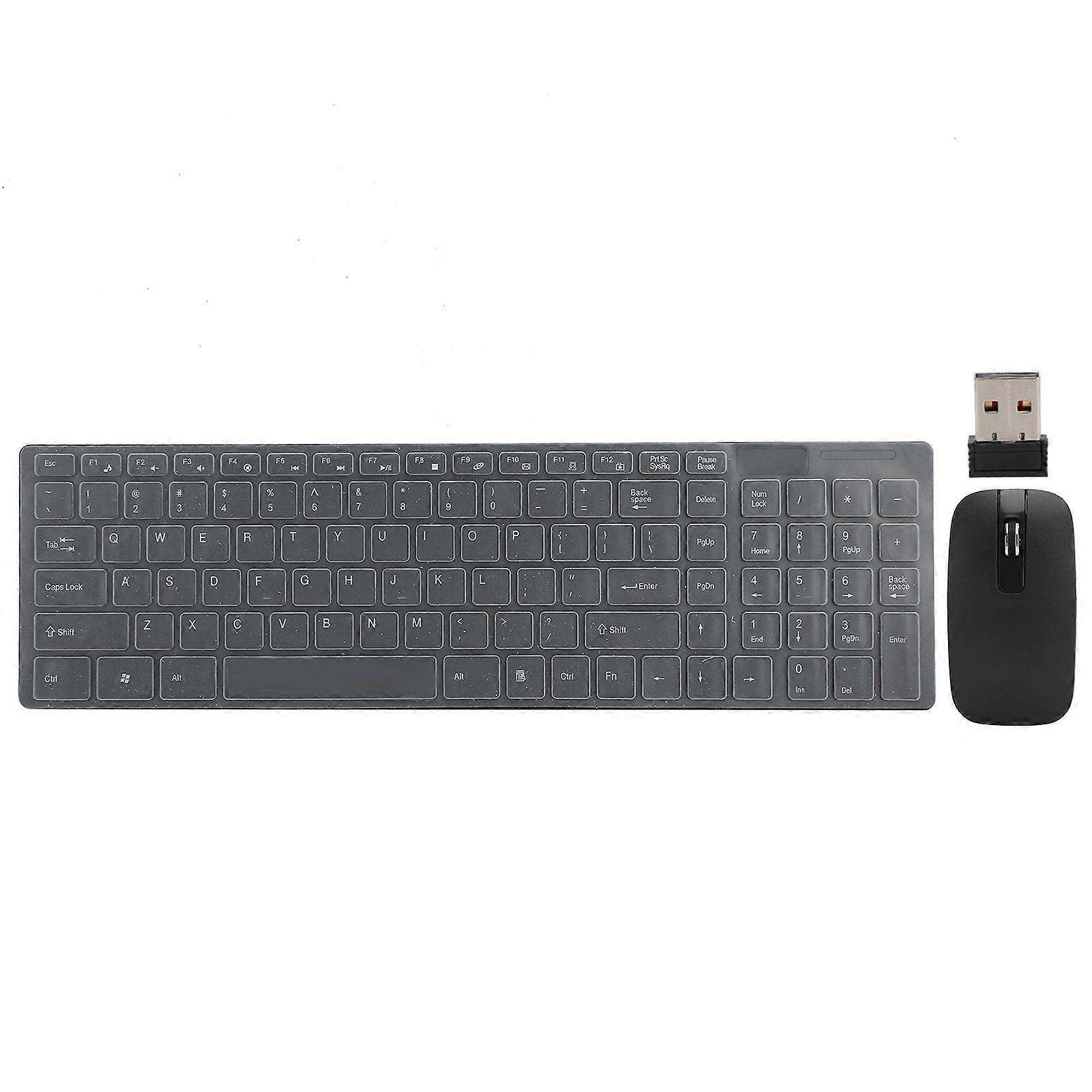 Mouse and Keyboard Set Wireless 10m Remote Connection Smart Sleep Fingerboardand Mouse Combo for IOS/Windows/AndroidBlack