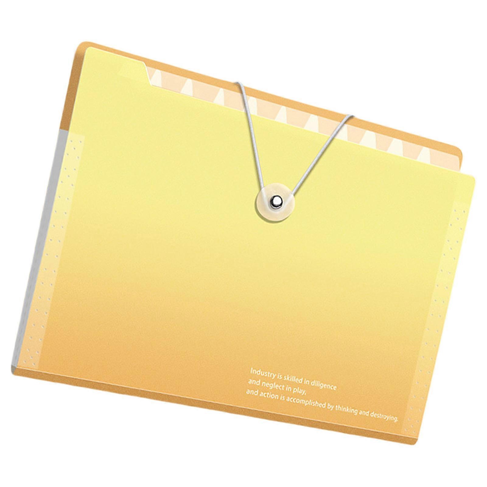 12 Pocket Expandable File Folder Letter Size Document Organiser Expanding File Organiser Sorting Folder Elastic Closure  Gradient yellow