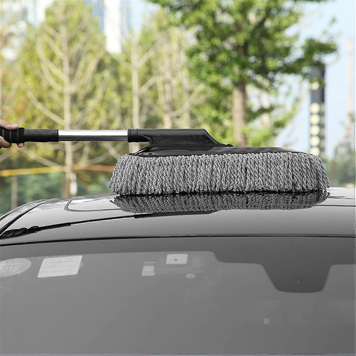 Microfiber Duster With Telescoping Pole Washable Cleaning Mop, No Scratch To Ceiling, Flexible Multipurpose Duster Grey