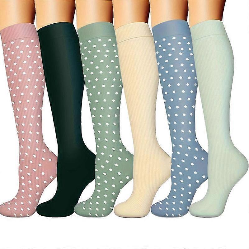 32 Styles + 6 Pairs of Women's Calf Hosiery for Sports, Running and Fitness