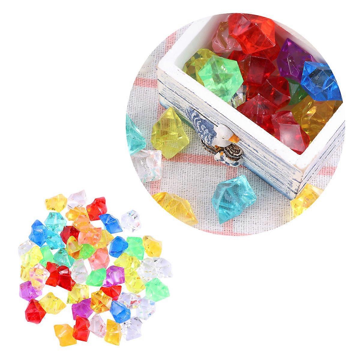 Assorted Color Acrylic Crystal Stones for Fish Tank Decor 50pcs 13x9x1 8cm