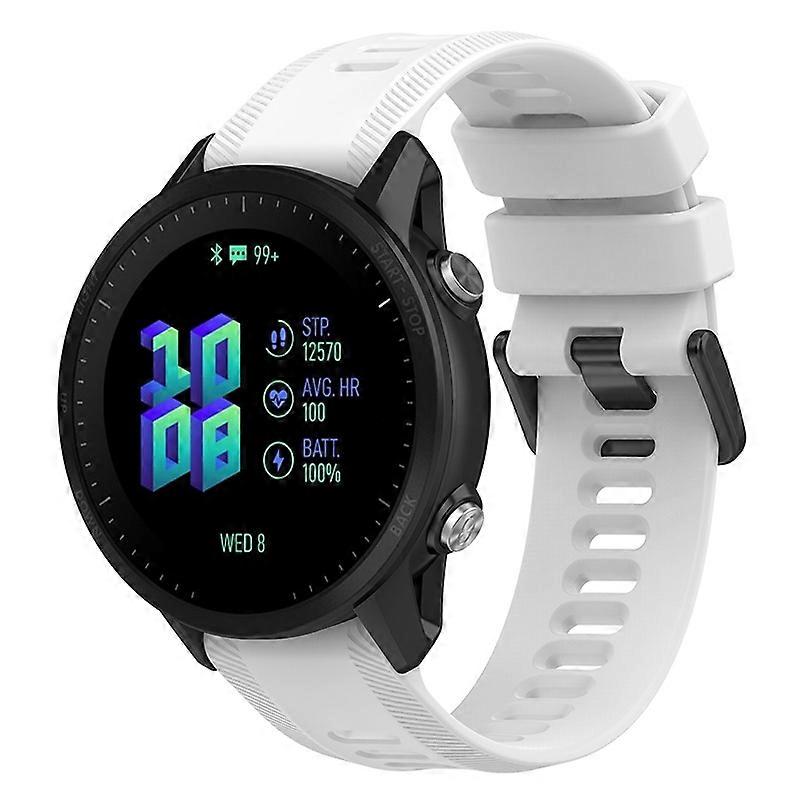 For Garmin Forerunner 955 Twill Design Soft TPU Adjustable Smart Watch Replacement Strap - White