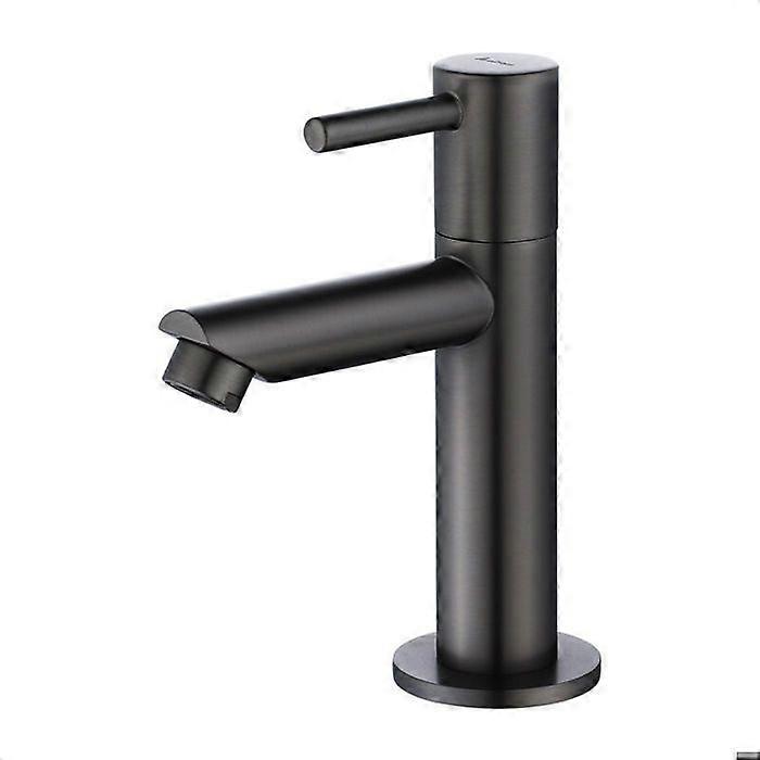 Grey Cold Water Faucet Black Bathroom Faucet for Hand Wash Basin Brass Body Faucet for Sink Modern Design-MCJ