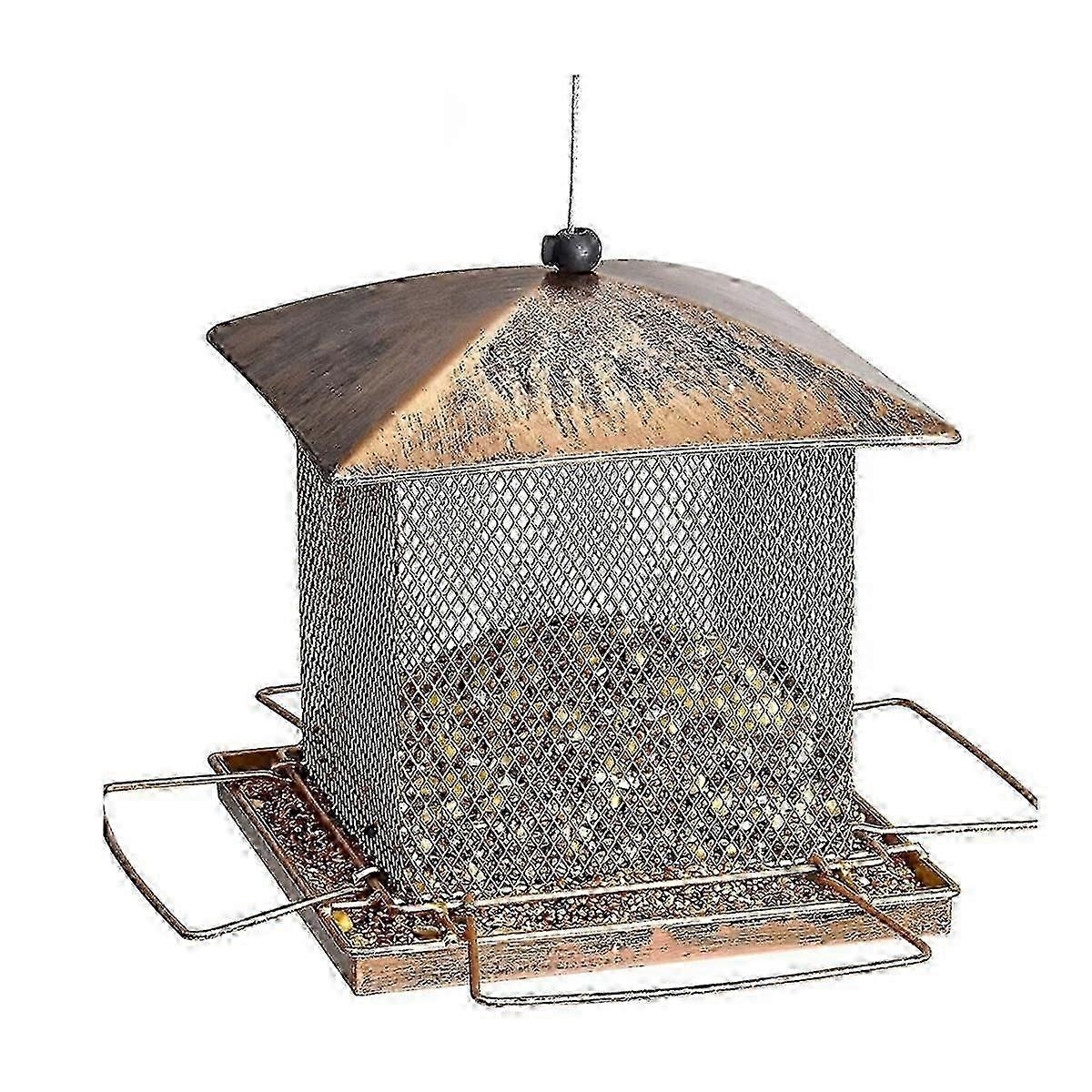 Bird Feeders For Outdoors Hanging - Large Capacity Heavy Duty Metal Squirrel Proof Wild Bird Feeders For Cardinal