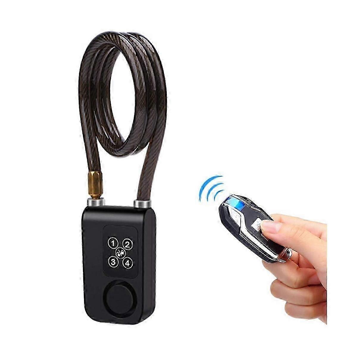 Cycling Security Lock Wireless Remote Control Anti-Theft Vibration Alarm Lock Electric Motorcycle Code Chain Lock