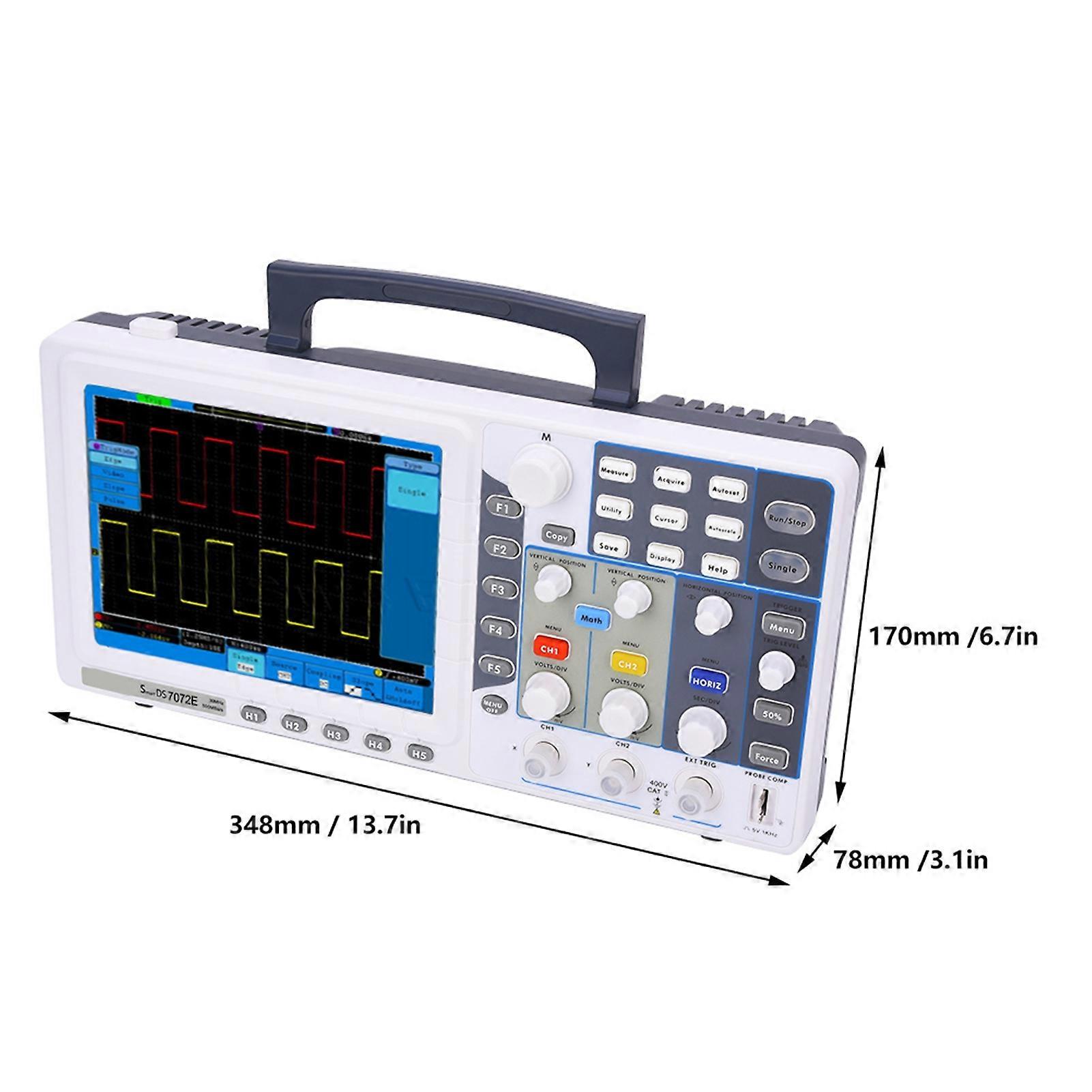 Portable SDS7072E 70MHz 1GS/s Oscilloscope 8" Color LCD
