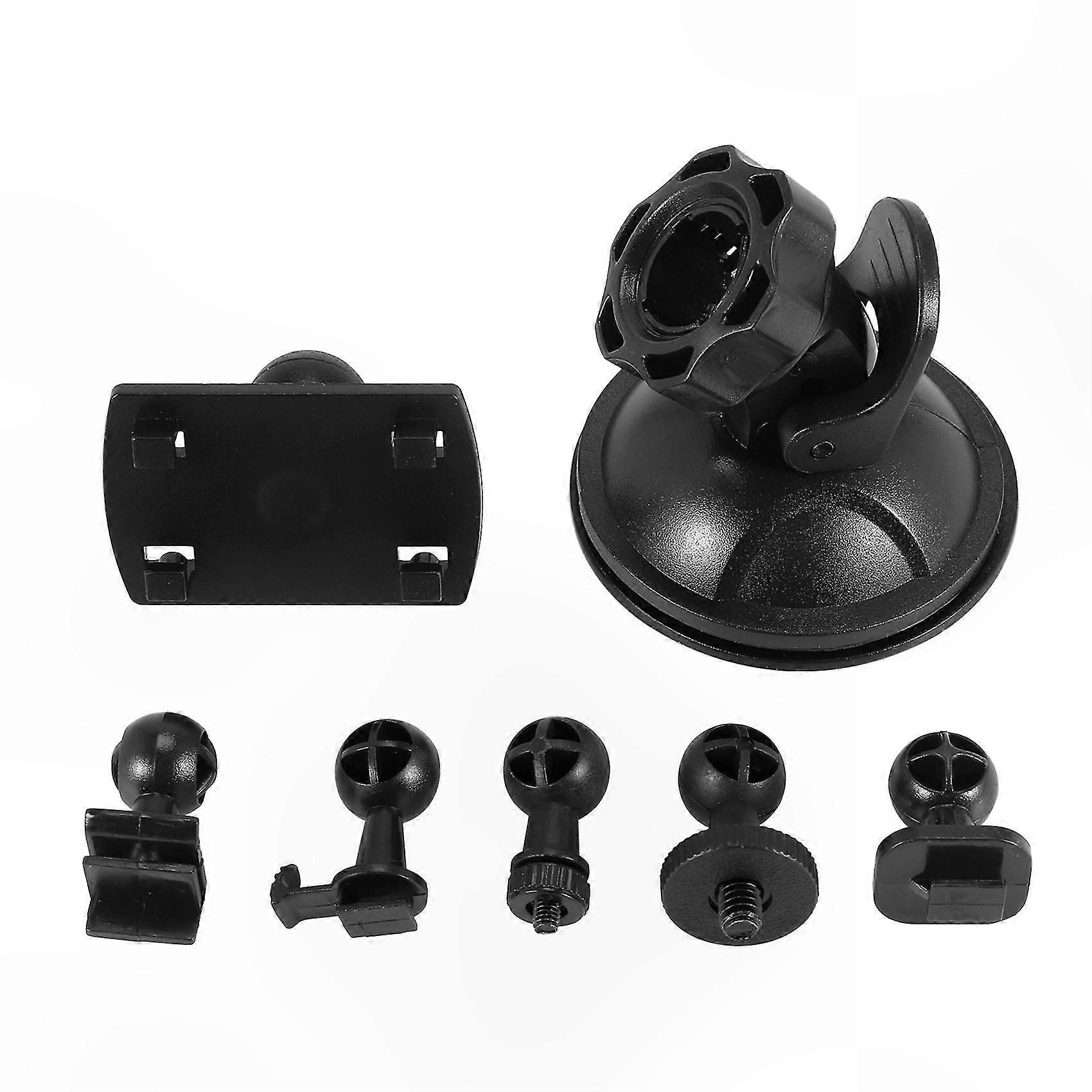 Universal Car Suction Cup Mount with 6 Adapter Types for Dash Cam, DVR Camera Holder, Adjustable Angle Vehicle Mount