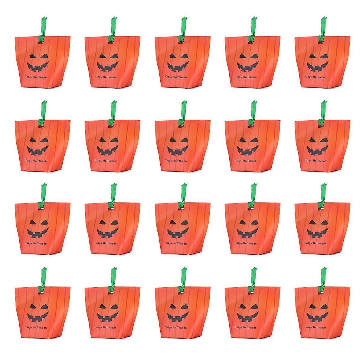 Orange Pumpkin Carton Candy Bag for Storage Use with 20Pcs