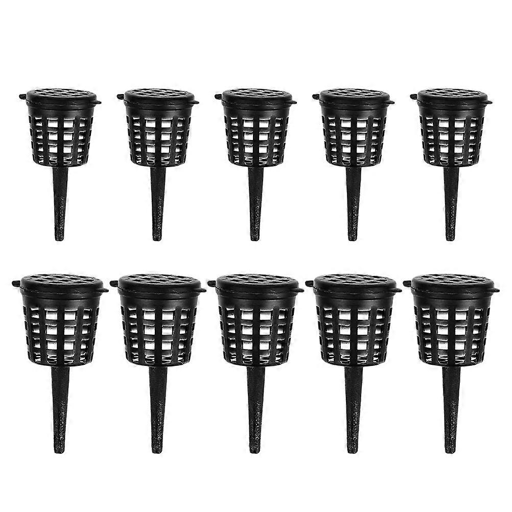 Gardening Fertilization Box Planting Fertilization Container for Indoor Outdoor Plants Black Plastic Protect from Animals and Wind 10Pcs
