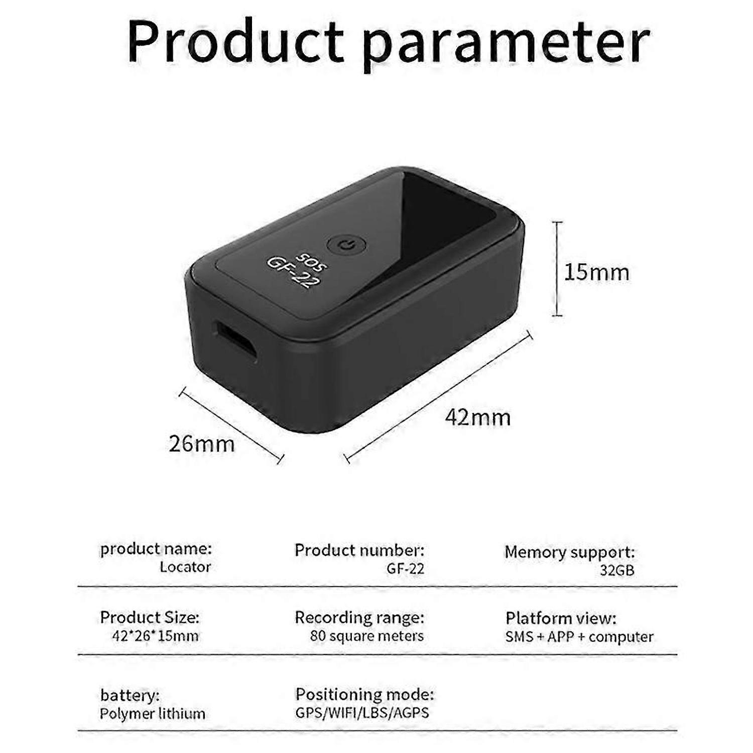 GF22 GPS Tracker Global Position Time Tracking Device Anti-Lost