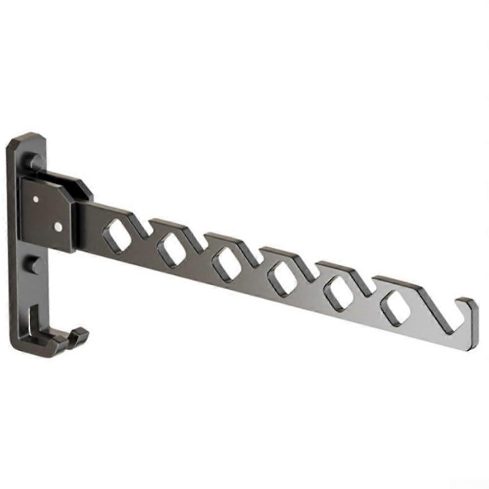 Wall Mounted Folding Clothes Drying Rack 180Degree Rotating Rod Aluminum SpaceSaving Hanger With Hooks Balcony Or Bath