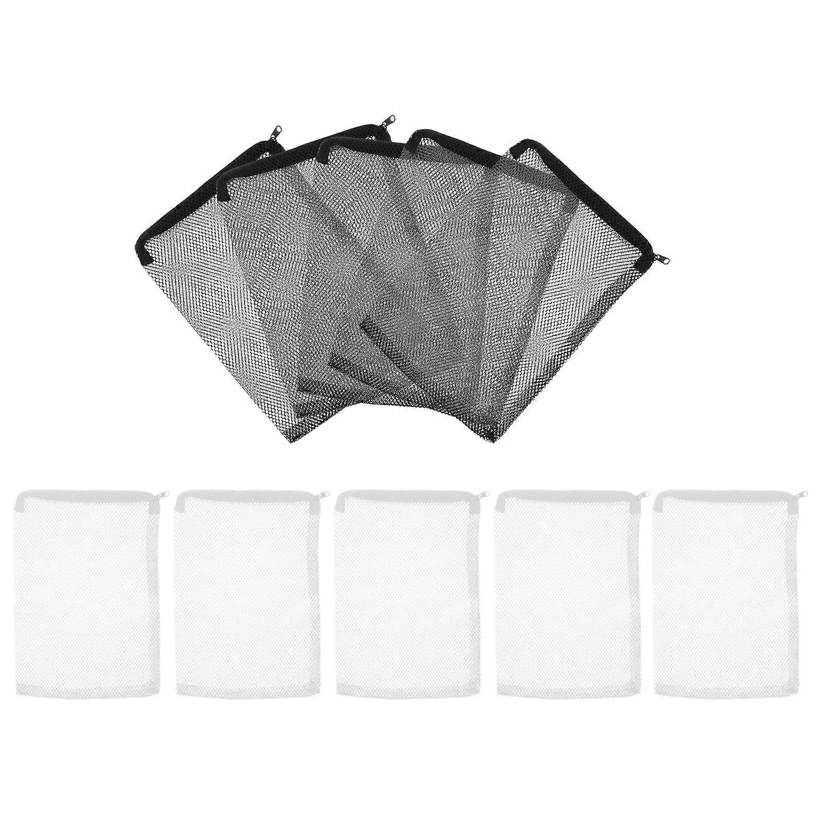 Mesh Filter Bags 10Pcs Filtering Zipper Bag For Fish Tank Enthusiasts Polyester White 30X20X0.2Cm