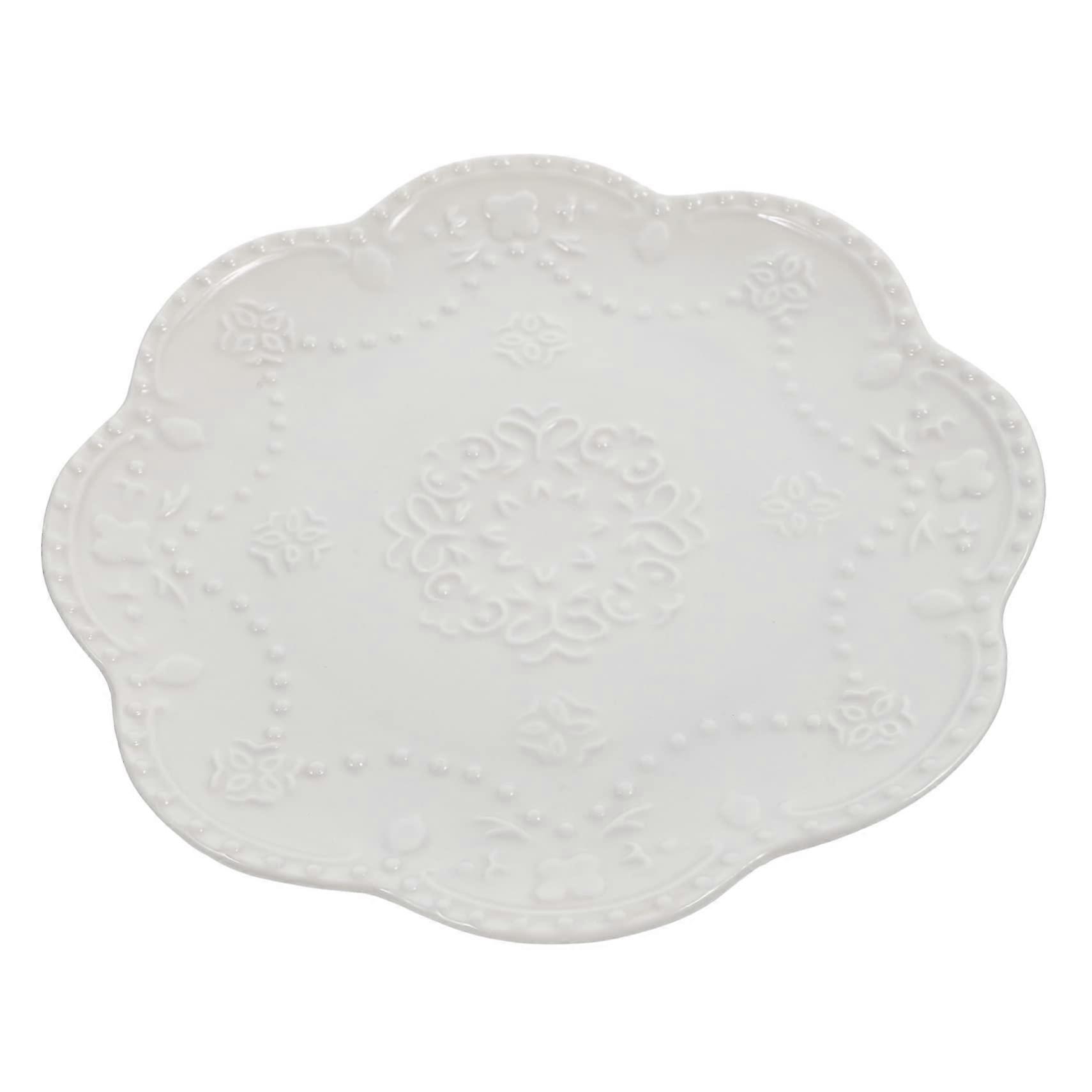 Ceramic Serving Plate for Dinner Elegant Design Ideal for Snacks Steaks Desserts Easy to Clean and Store