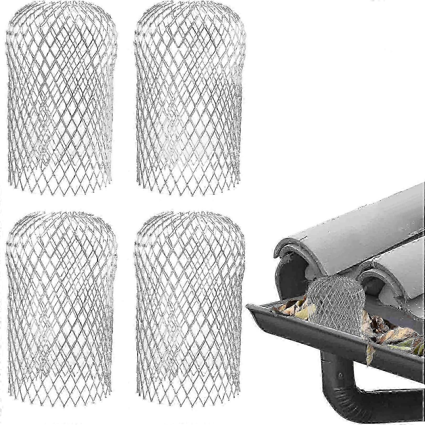 4 Pcs Gutter Guards - Aluminum Gutter Downspout Guard, Expandable Leaf Strainer Gutter Screen