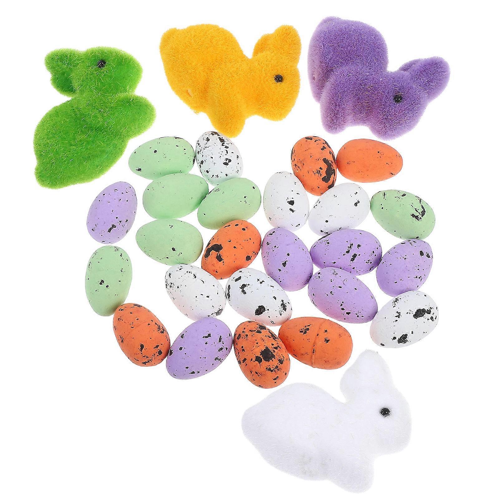 Bunny Egg Ornament Easter Crafts Foams Egg Decoration 5Sets