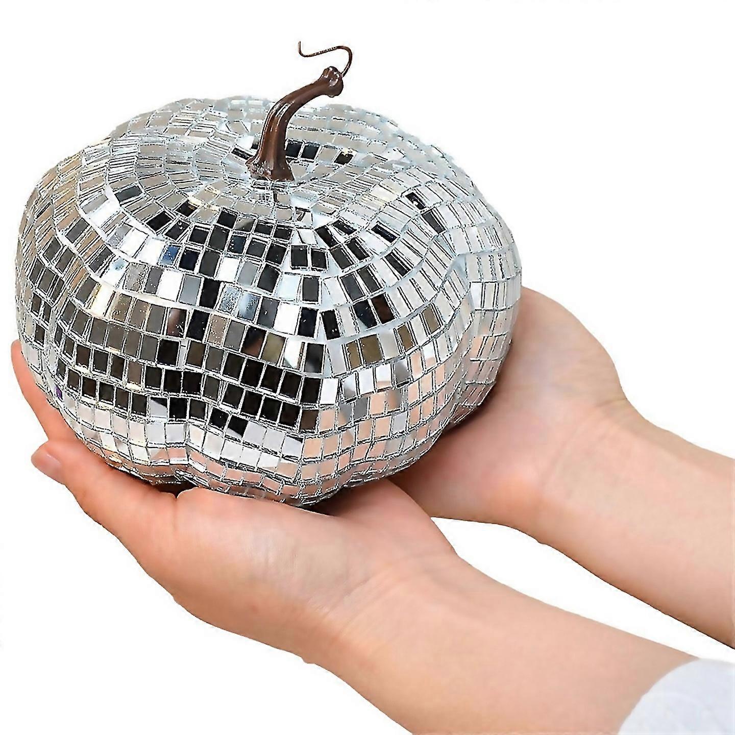 For Mirror Disco Ball Pumpkin Shape Disco Ball15cm Silver