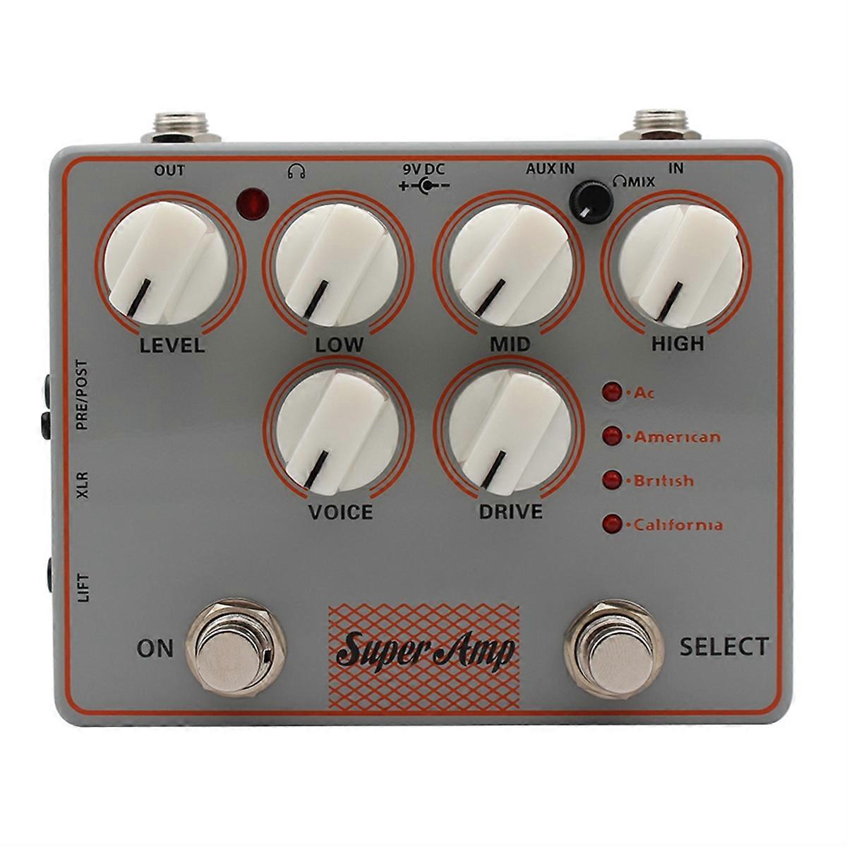 Preamp/Direct Box SUPER AMP 4-Box Simulation DI Headphone AUX
