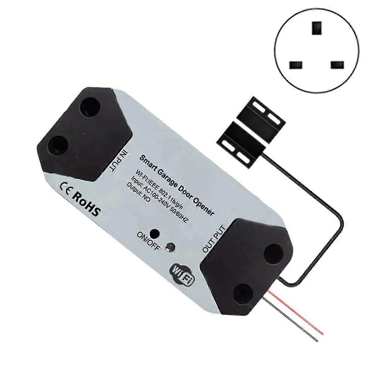 Smart Garage Door Opener Controller Compatible with for , Home, & Tuya,Voice & App Control UK PLUG