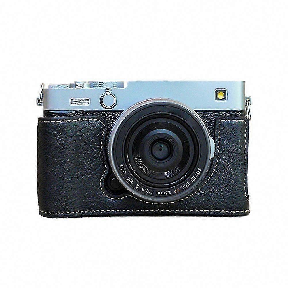 Handmade Leather Half Case Cover for Fujifilm X-E5 Camera with Insert by Kontice