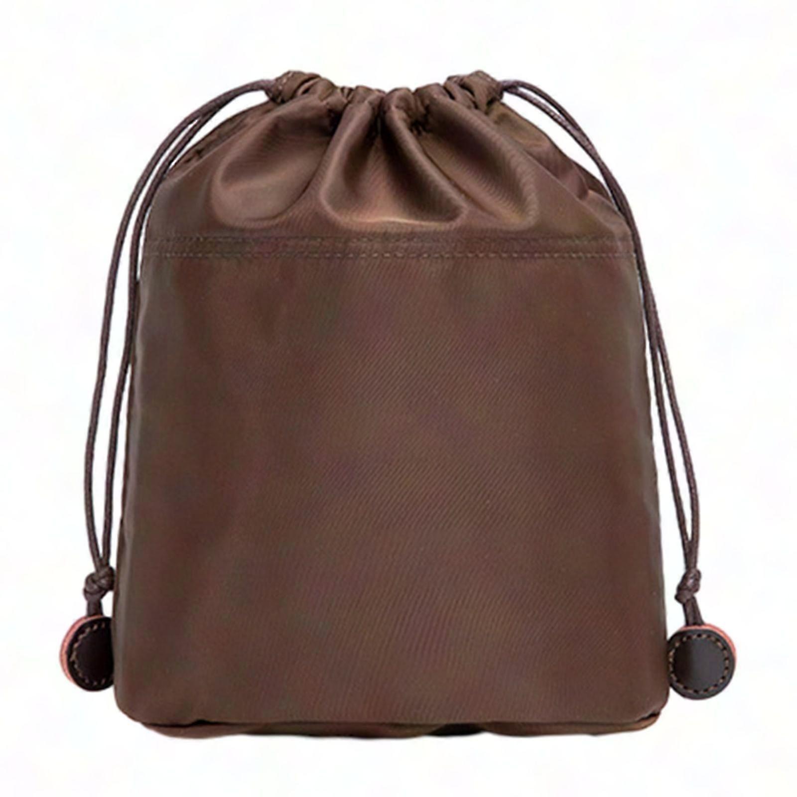 Nylon Bag Organizer Insert for Tote, Crossbody, Bucket Bags - Multi-Compartment Drawstring Pouch