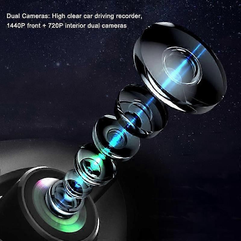 Front and inside car dashcam with