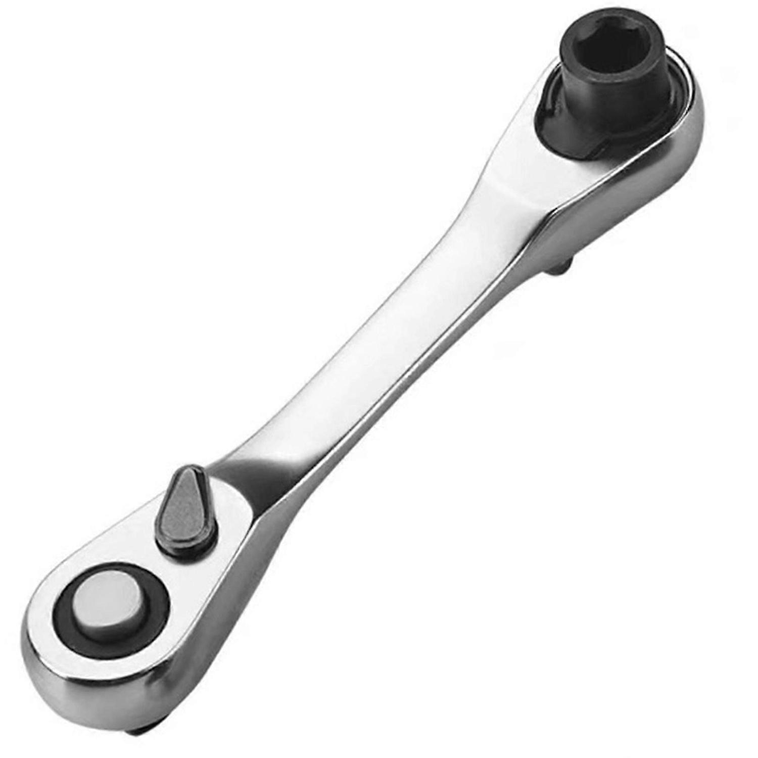 2 in 1 Compact Ratchet Wrench Set with 1/4” Drive Multi-function Double-way Ratchet Wrench for Furniture Assembly