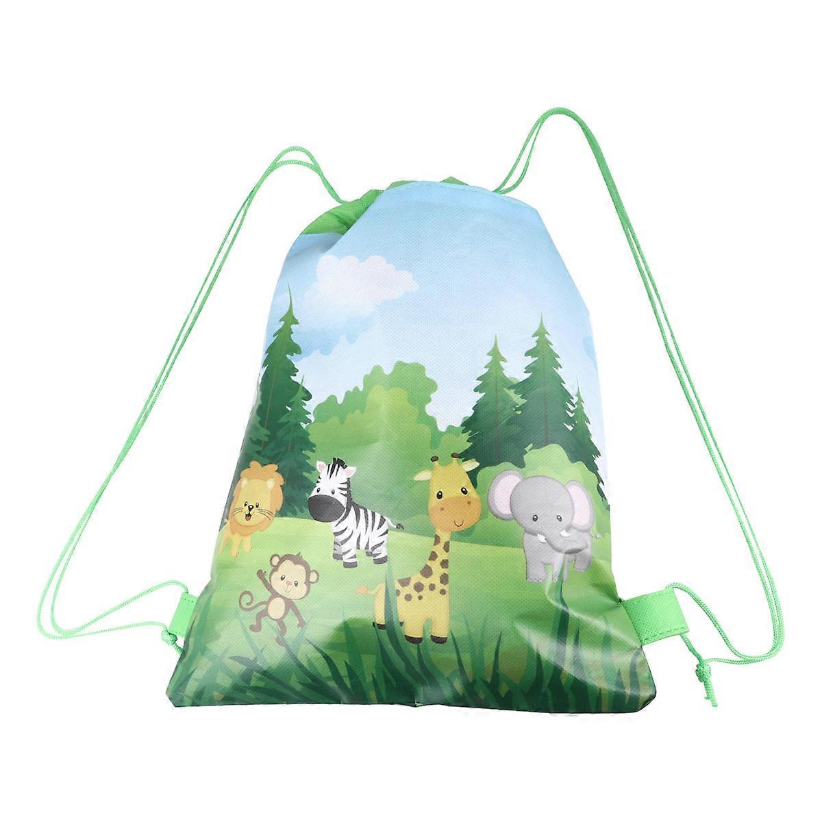 Animal Drawstring Bag for Storage Use 5Pcs Forest Animal Non-Woven Bundle Bags