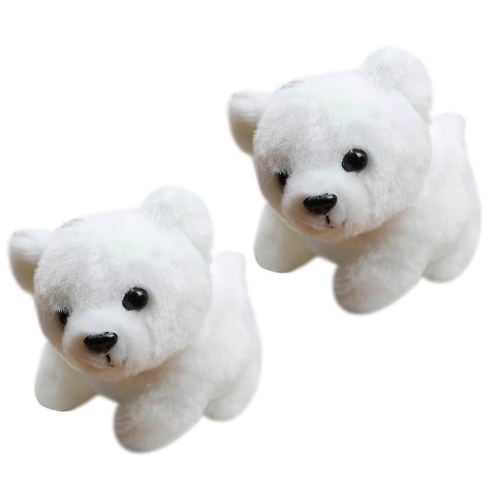 Stuffed Bear Keychain Pendant for Decor 10Pcs White Plush Keyring Charms
