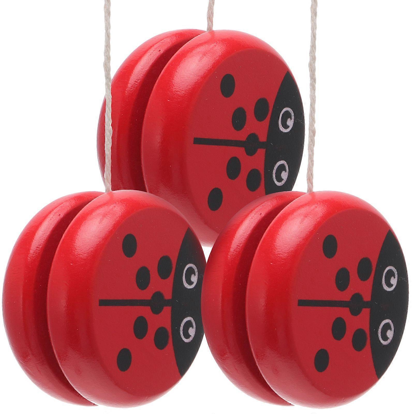 3 قطع خشبية Yoyo Toys للأطفال التعليمية الألعاب الإبداعية الخشب كيد يويو لعب الخيط التحكم في اللعب (خنفساء)