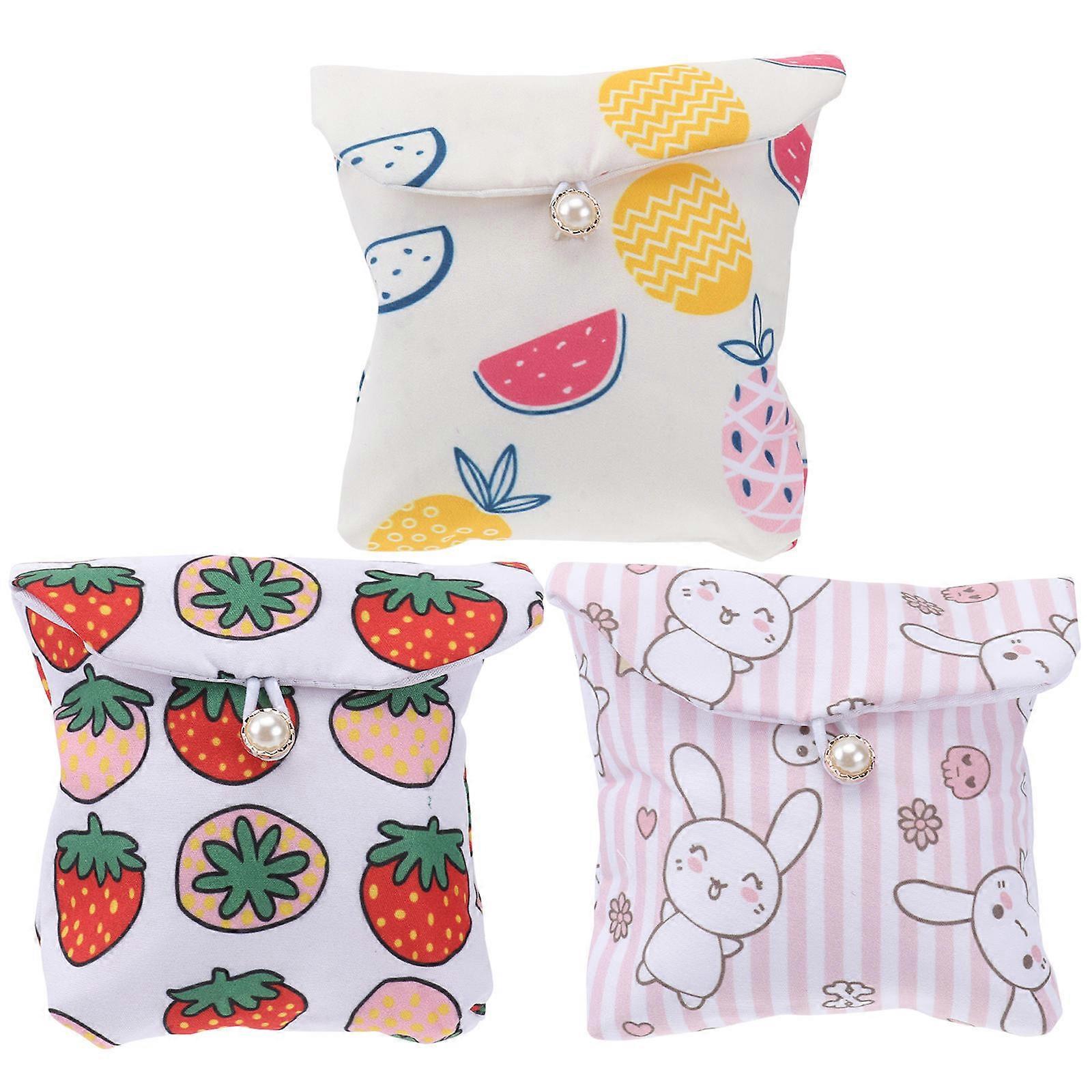 Change Purse Tampon Bag for Storage Use 3Sets Portable with Assorted Patterns